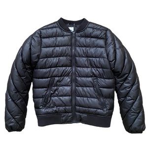 Boys Black Puffer Winter Quilted Jacket / Coat, Lined, Size 10
